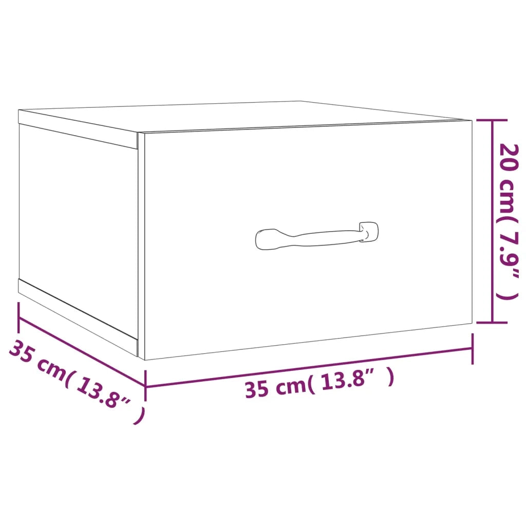 Comodino a Muro Bianco 35x35x20 cm 812852