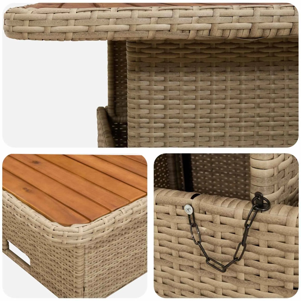 Set di Mobili 5 pz Beige e Crema Rattan in PE 3422206