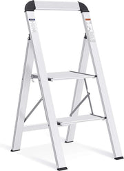 Trappola Opportuna con 2 Gradini, Antiscivolo e Portatile, Ideale per l'Uso Domestico, Scala in Alluminio Stabile fino a 150 kg
