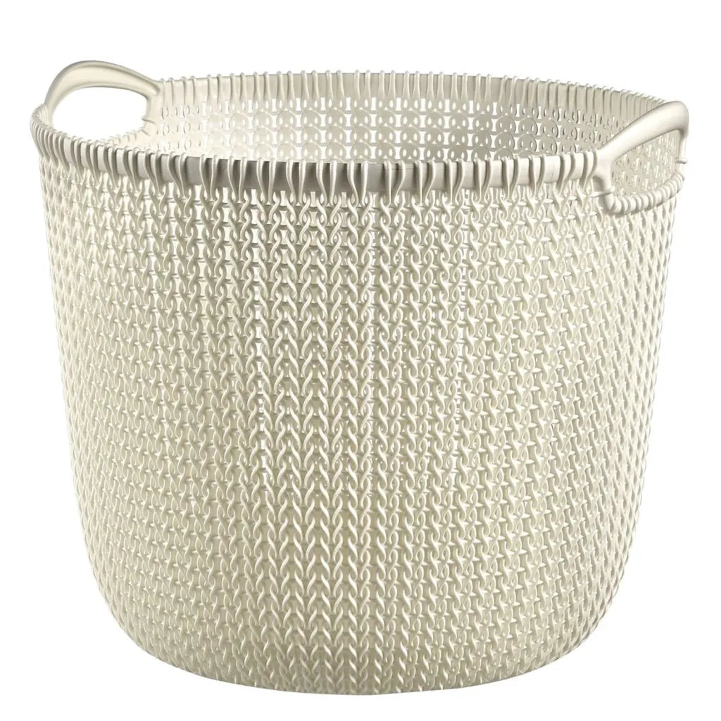 Curver Cesta Portaoggetti Knit Rotonda L 30L Bianco Crema 443843