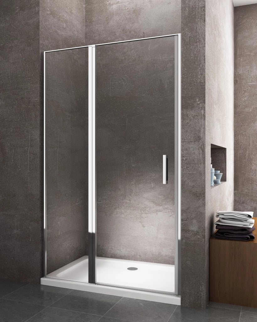 Porta doccia vetro 6 mm apertura battente con fisso in linea Altezza 190 regolabile 97-100