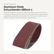 Scheda abrasiva 680mm - Scheda abrasiva 50mm - Ossidiana di alluminio - 10 pezzi - Adatto per legno/metallo - Grana 40/60/80/100/120 - Carta abrasiva