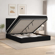 Letto ottomano con materasso Nero 180 x 200 cm Velluto 3457739