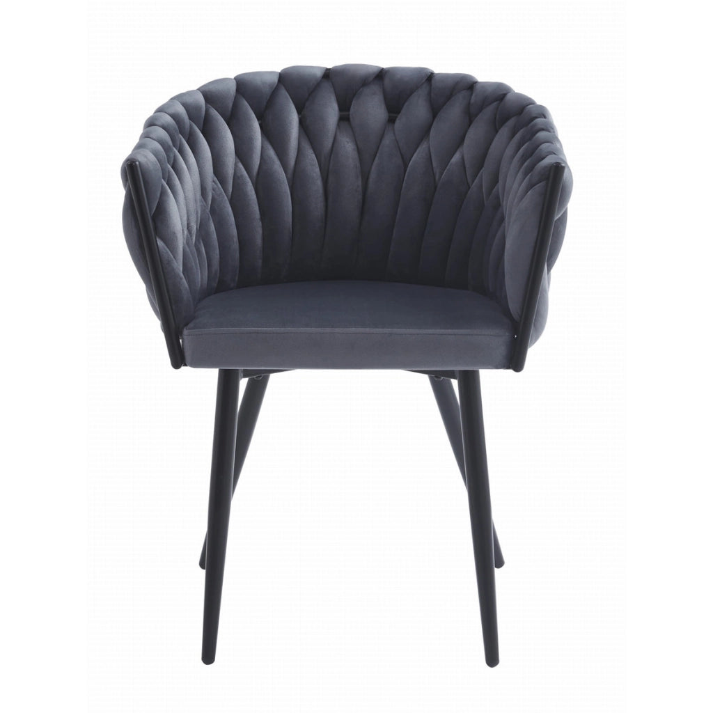 Set di 2 sedie poltroncina Orion in velluto grigio scuro