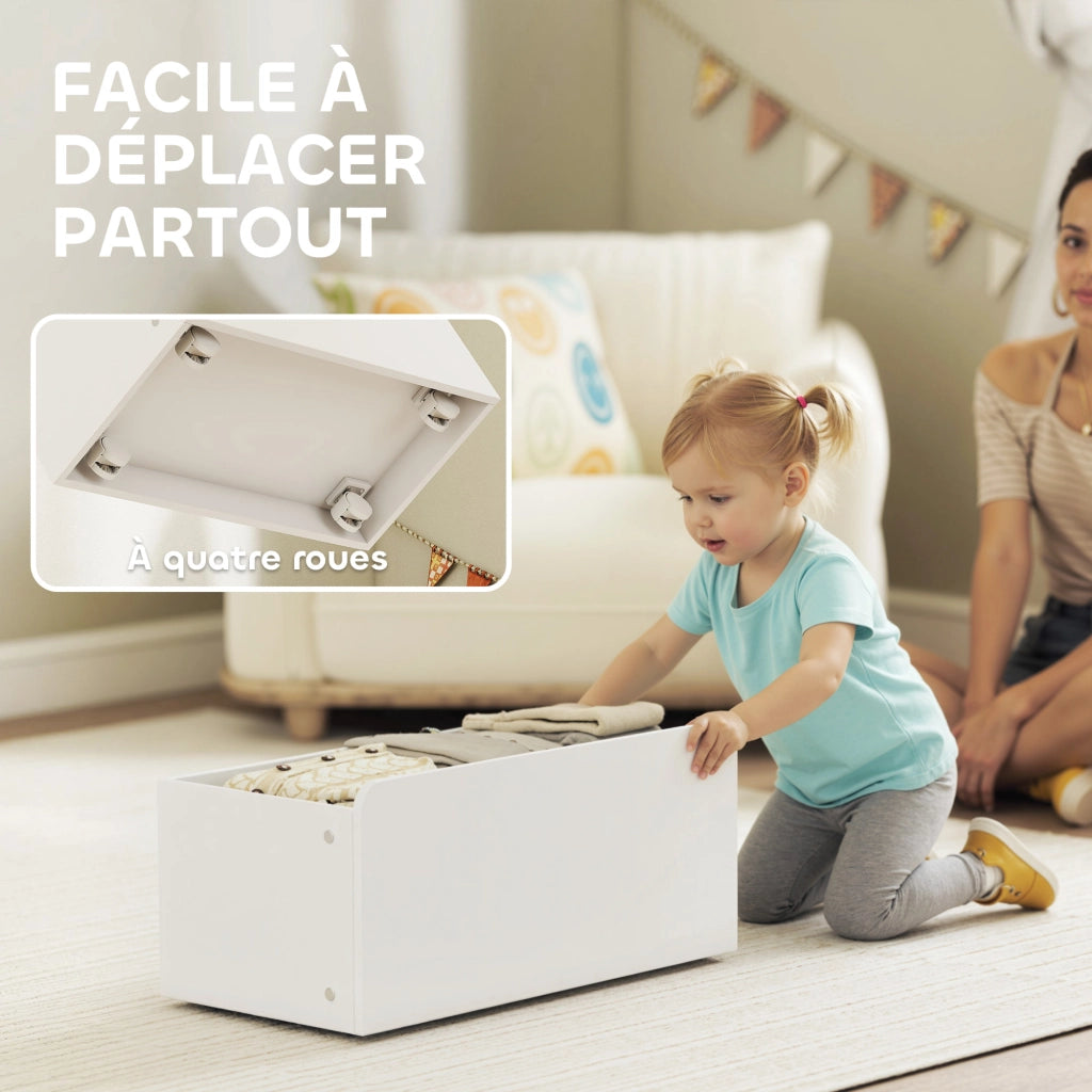 Mobile contenitore giochi bambini con 6 cassetti e contenitore ¨C Xylo ¨C Bianco 100x30x80 cm