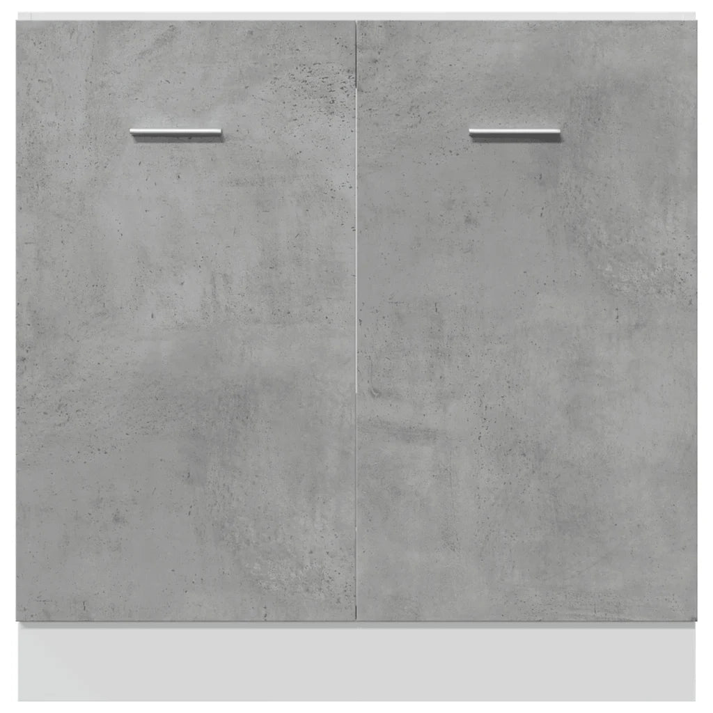 Armadio per Lavabo "Lyon"-Mobiletto da bagno Grigio Cemento 80x46x81,5 cm in