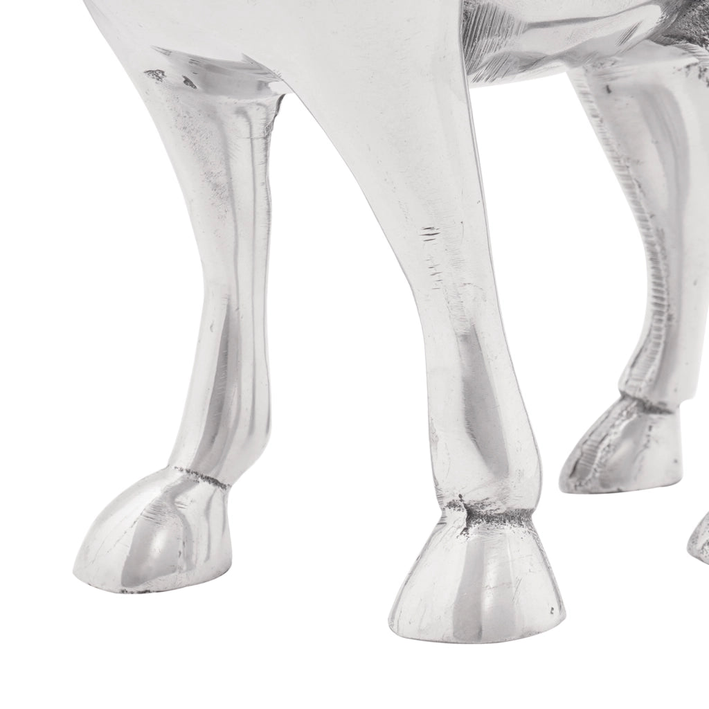 Scultura in Bull di  Argento 20x17x23 cm Alluminio