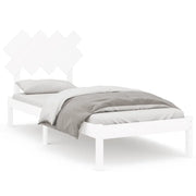 Letto singolo | Letto per adulti | Giroletto Bianco 90x190 cm Single in Legno Massello