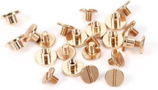 Set di Viti a Testa di Bronzo per Aggiustamento di Cinture - Decorazione Artigianale per Libri - 5/6,5 / 8mm (5mm)