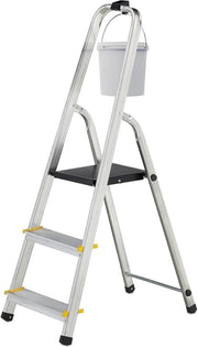 Trappola per cucina 3 gradini pieghevole con maniglia - 150 kg - HBD 116 x 405 x 61 cm - colore argento/nero