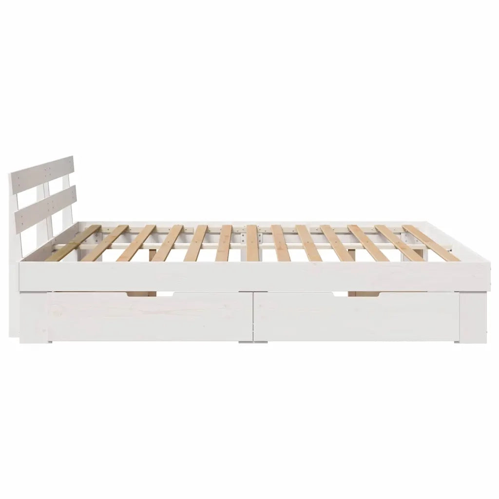 vidaXL Struttura del letto Bianco 200 x 200 cm Legno di pino massello