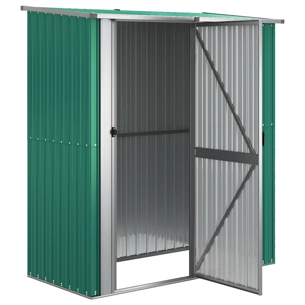 Casetta da giardino verde 180,5x97x209,5 cm in acciaio zincato 150903