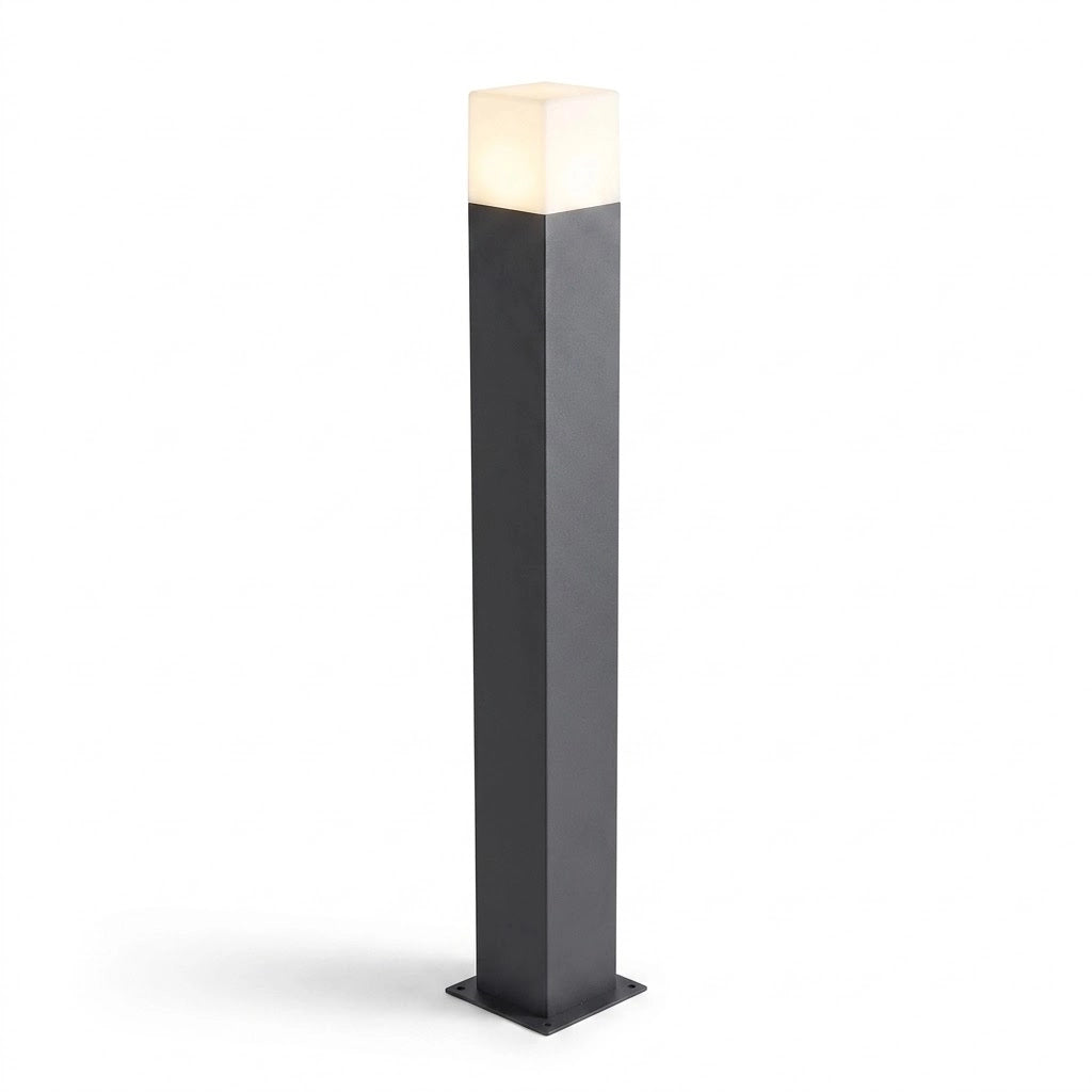 Lampioncino da Giardino E27 Nero 74 cm Paletto Luce Esterno Moderno per Vialetti e Ingressi Attacco E27 Alluminio Diffusore Opaco IP44