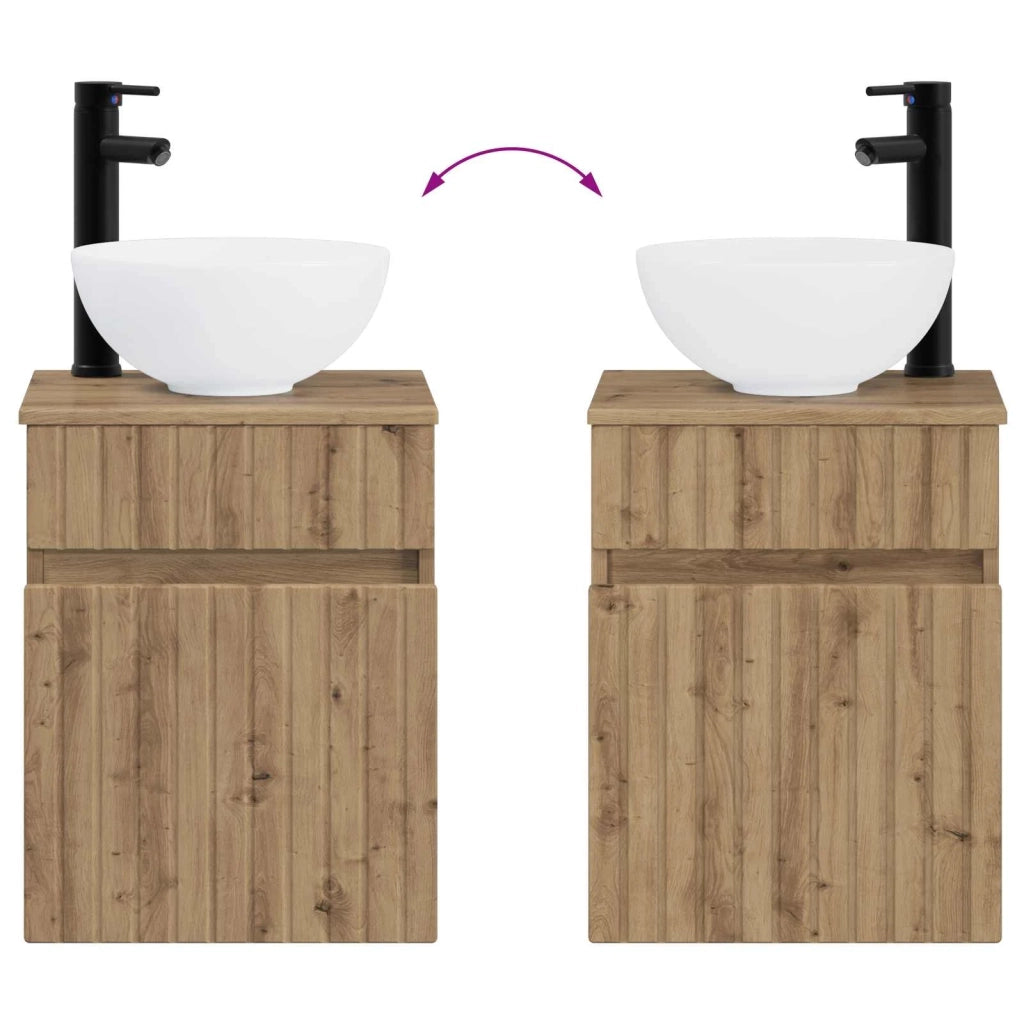 Set di mobili per il bagno 2 pz Rovere Artigianale 3406142