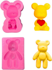 Malle per Gummy Bear in Silicone - Set da 2 - Fondant Chocolato Epoxy - Forma per Decorazione di Cakes - Hanger per Portachiavi Ornamenti - Hars per Ambiente - Fondi per Cireni per Decorazione di Cakes