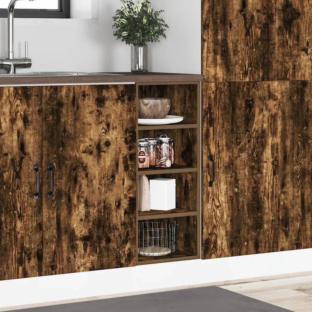 vidaXL Armadio Inferiore “Riga” Rovere Fumo 30x44,5x81,5 cm