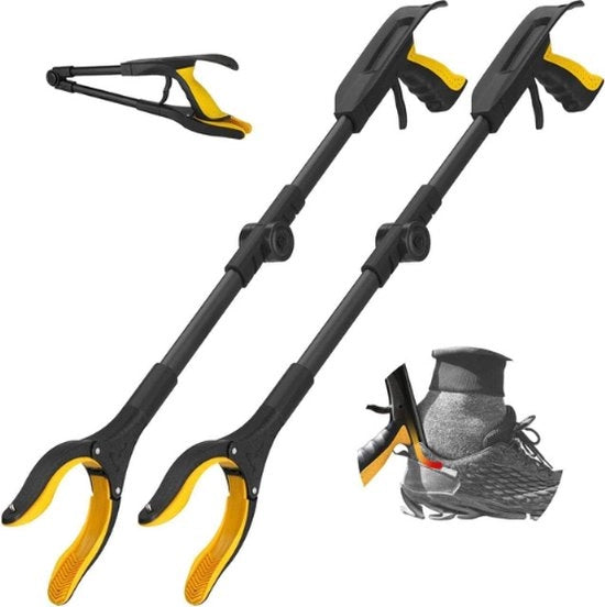 Due manici pieghevoli con cucchiaio per scarpe - attrezzo per la raccolta dei rifiuti - estensione del braccio - manico - 80 cm