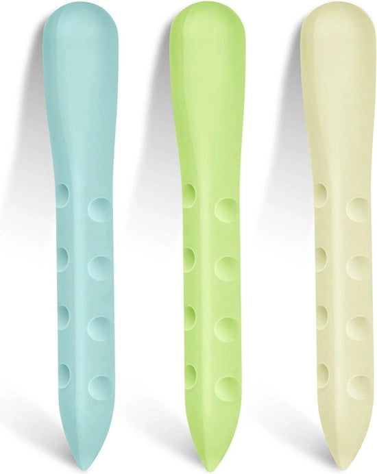 Tre Stuhi Gom Driangolare con Grip - Gomma di Gomma Universale per Scuole e Uffici - Blu Verde Giallo