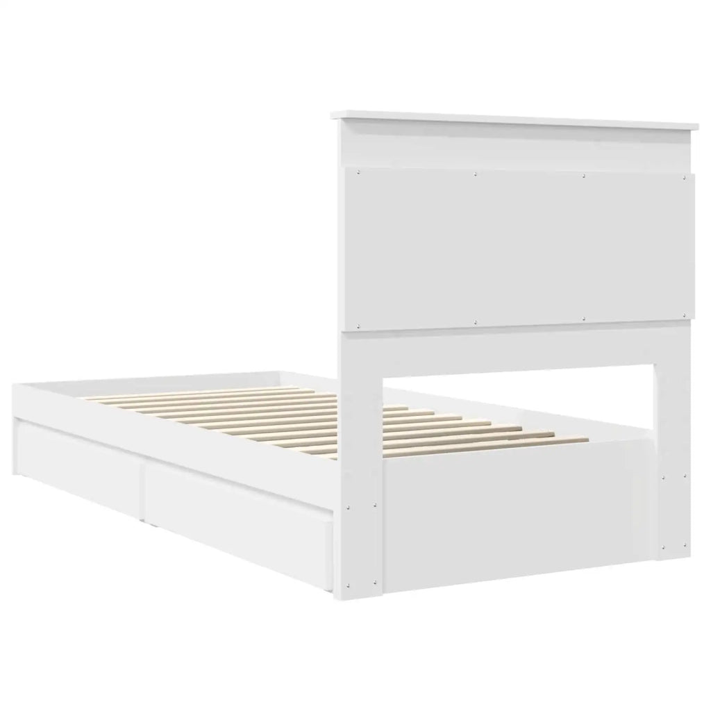 Letto con Contenitore Bianco 75 x 190 cm Legno multistrato