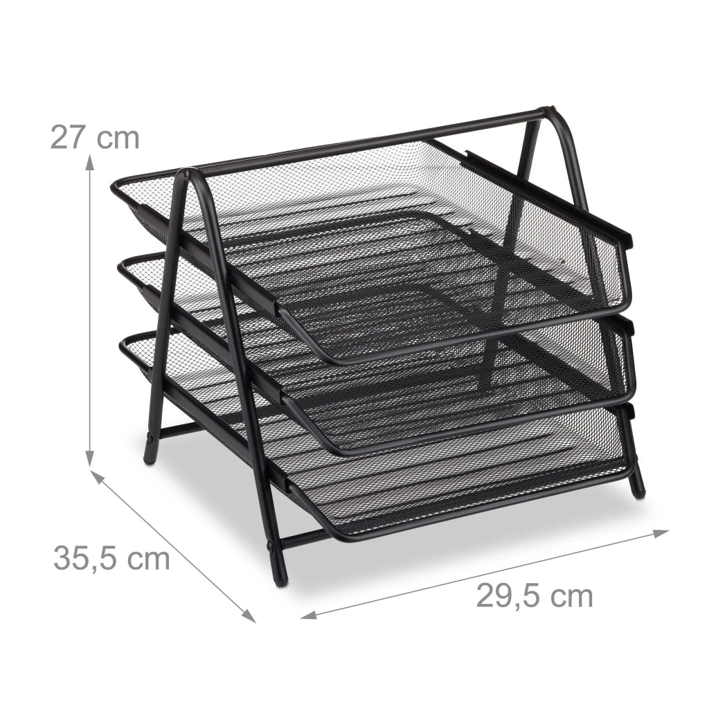 Portadocumenti classificatore pratico da scrivania 27 x 29,5 x 35,5 cm in metallo nero 13_0006793