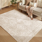 Tappeto per Soggiorno, 80 x 150 cm Tappeto Salotto Antiscivolo, per Soggiorno Camera da Letto Cameretta, Lavabile in Lavatrice, Stile Boho, Beige Cappuccino TAR026K01V1