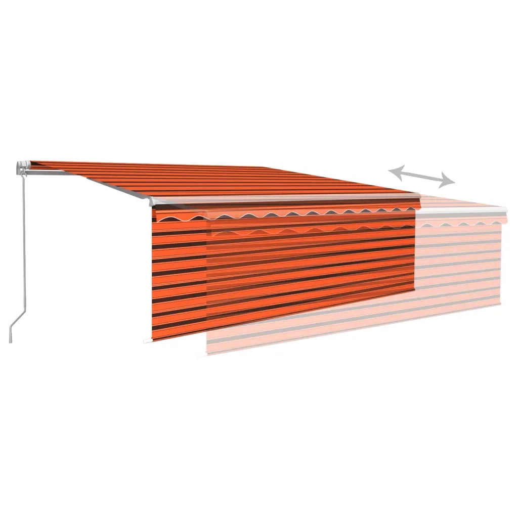 Tenda Sole Retrattile Manuale con LED 4,5x3m Arancione Marrone