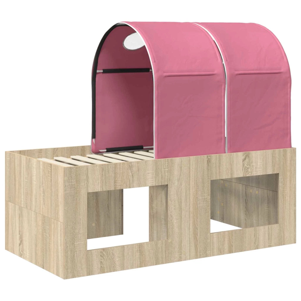 Letto con Tunnel 3 pz Rovere Artigianale e Rosa 3423518