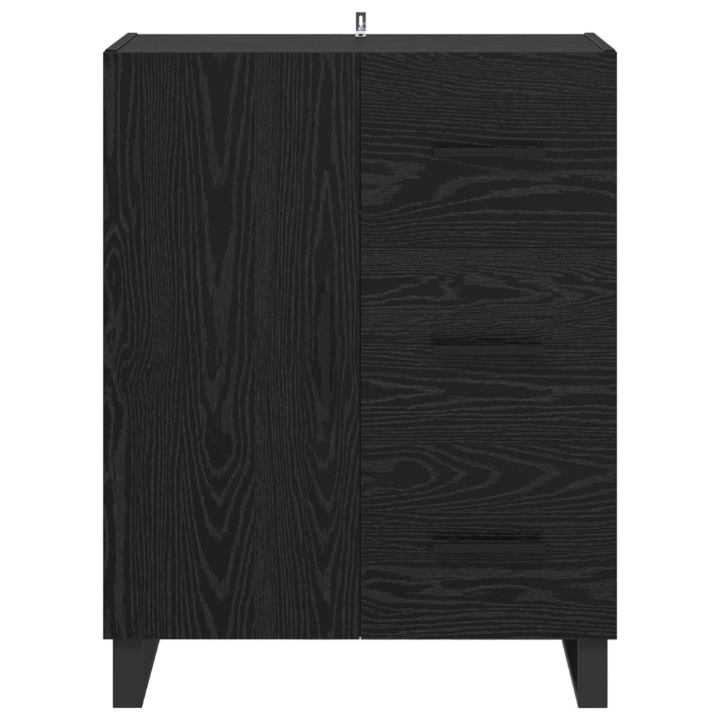 Credenza con cassetto Rovere Nero 69,5 x 34 x 90 cm 881542