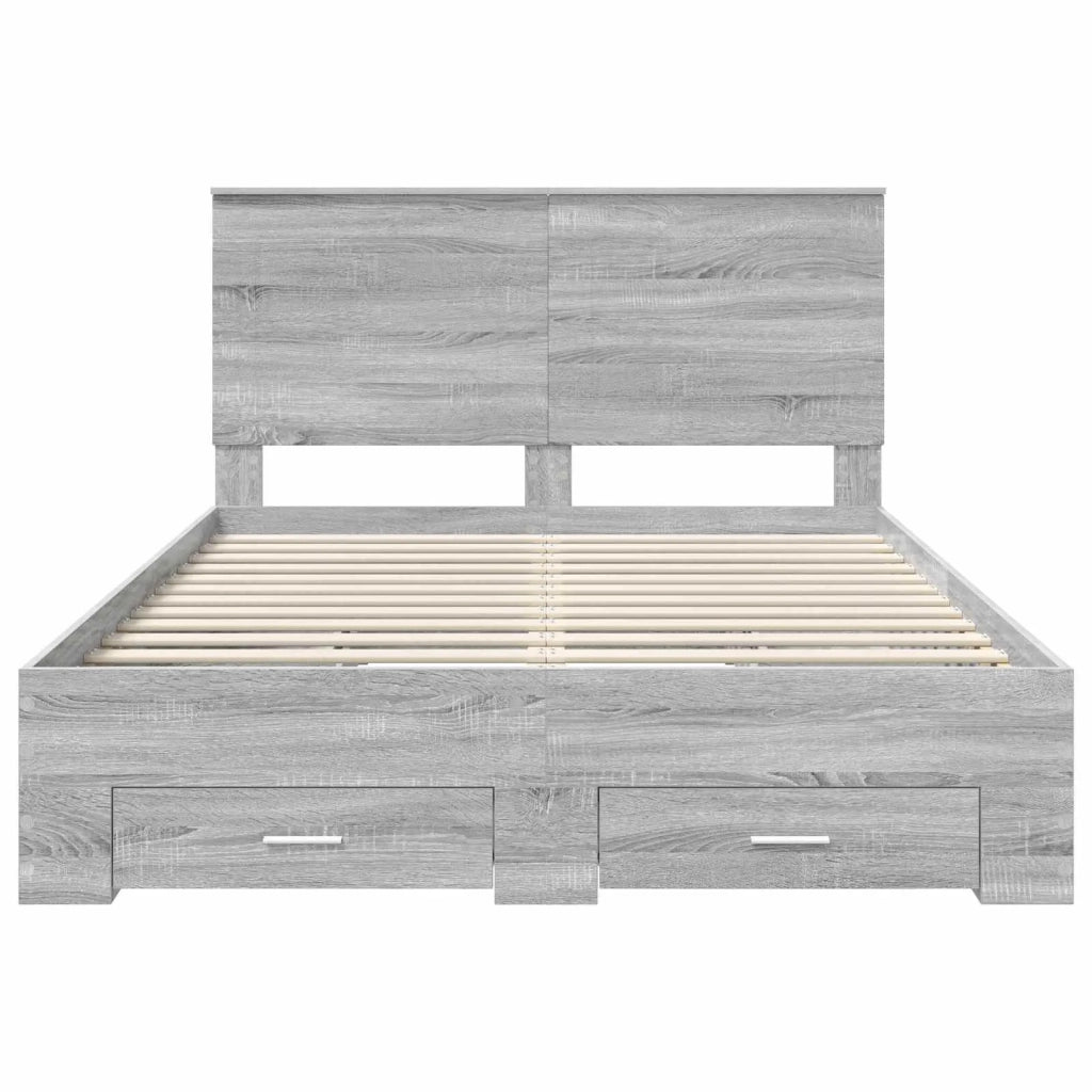 Struttura del letto con testiera Grigio Sonoma 160 x 200 cm 3409629