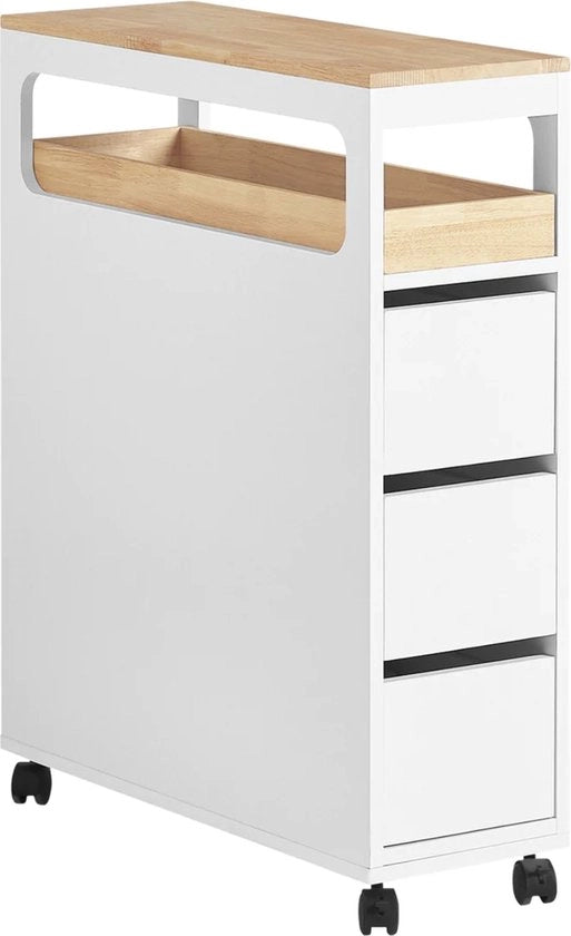 Cassettiera da Bagno - Contenitore per Cartucce di Tovaglia - Cassetto da Bagno - Piccola Cassettiera - 3 ante - Piatto da Portare via - 23 x 65 x 82 cm