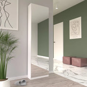 Scarpiera Nyx bianca con anta a specchio reversibile 50x20x180H