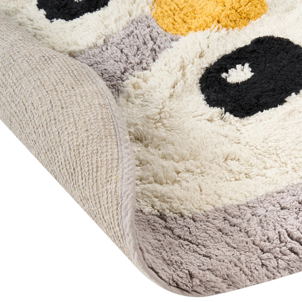 Tappeto per bambini taftato in cotone grigio 100 x 120 cm a forma di pinguino