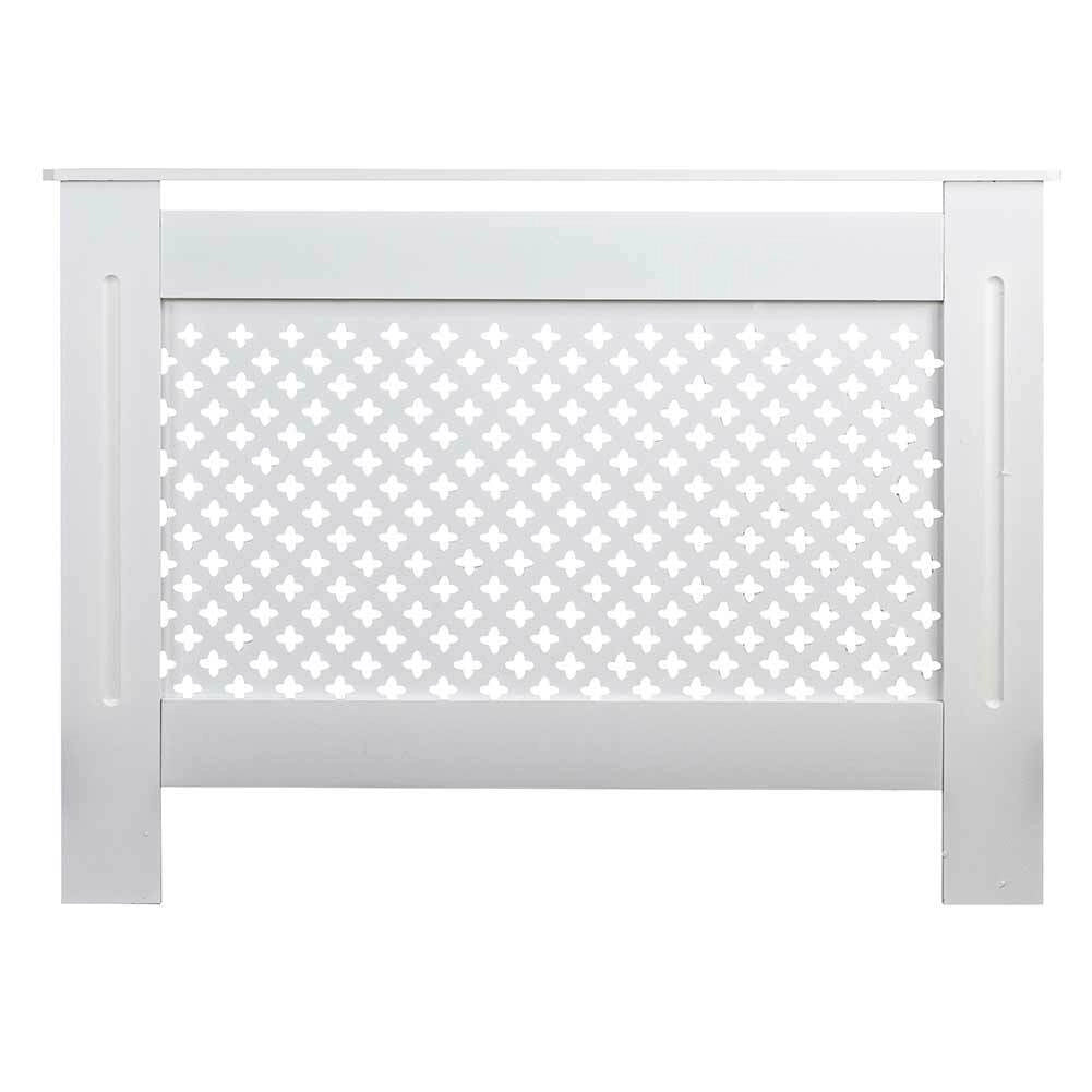 Copritermosifone in Legno MDF 112x19x82cm Copertura Radiatore Calorifero Bianco