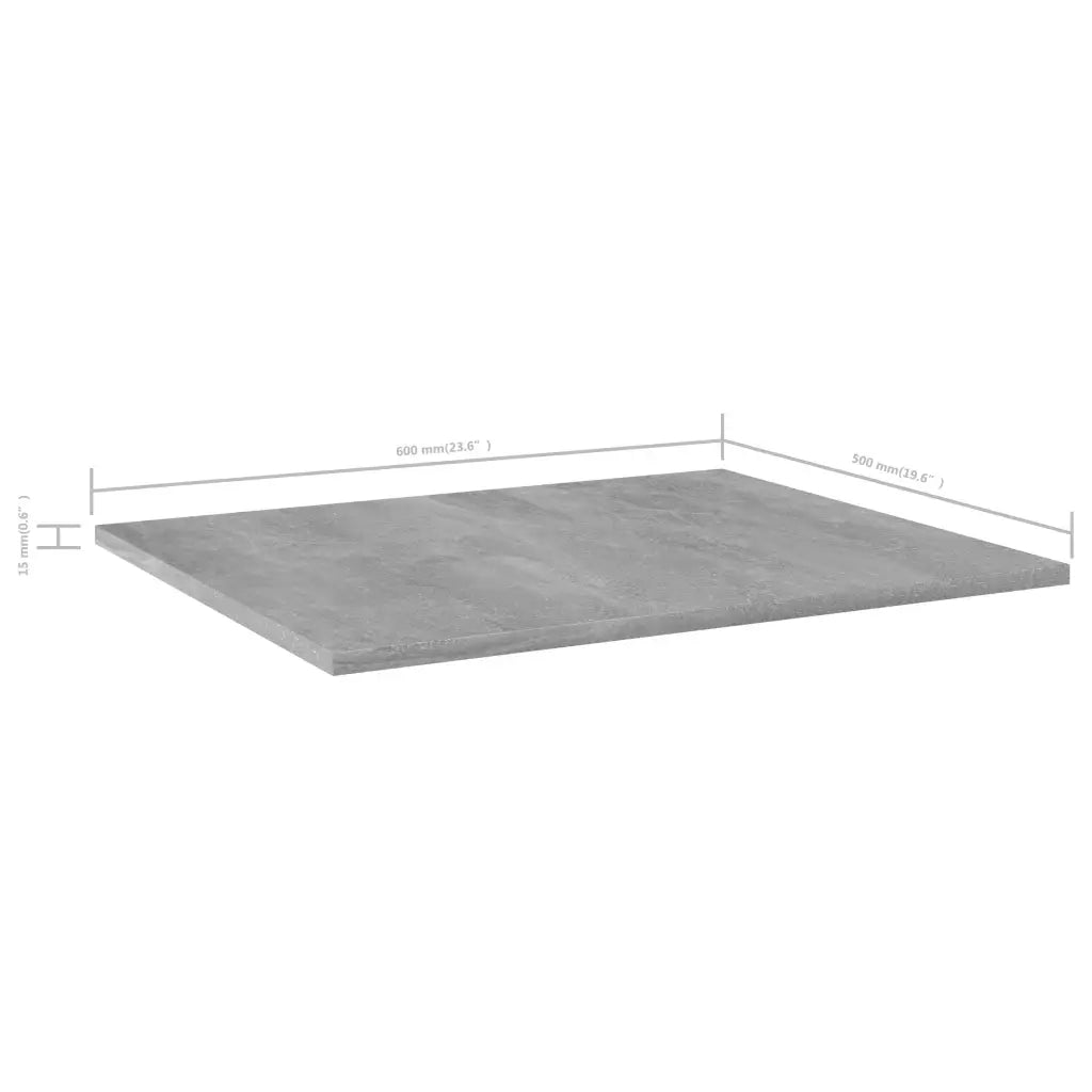 Ripiani per Libreria 8pz Grigio Cemento 60x50x1,5cm Multistrato 805275
