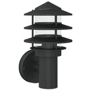 Applique da esterno 15,5 x 15,5 x 28 cm resistente alle intemperie atmosfera elegante acciaio inox nero 02_0056551