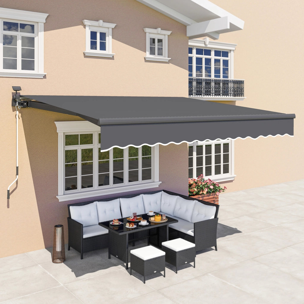 Tenda da sole a braccio articolato con manovella ¨C zephmum ¨C Grigio 400 cm