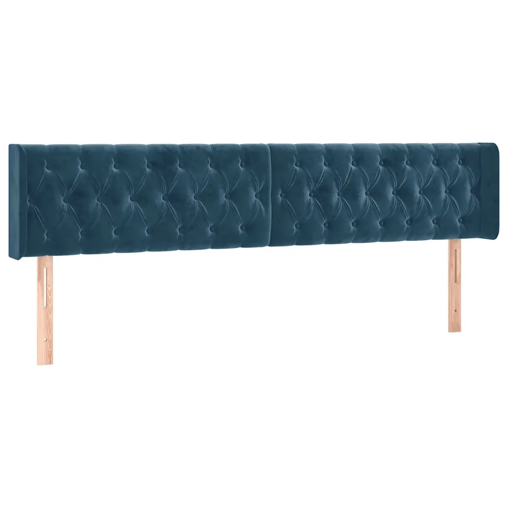 Giroletto a Molle con Materasso Blu Scuro 200x200 cm in Velluto