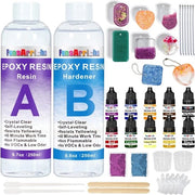 Epoxyhars trasparenti e vernici set 500 ml - Smalti autoleviganti per arte e creazione di gioielli