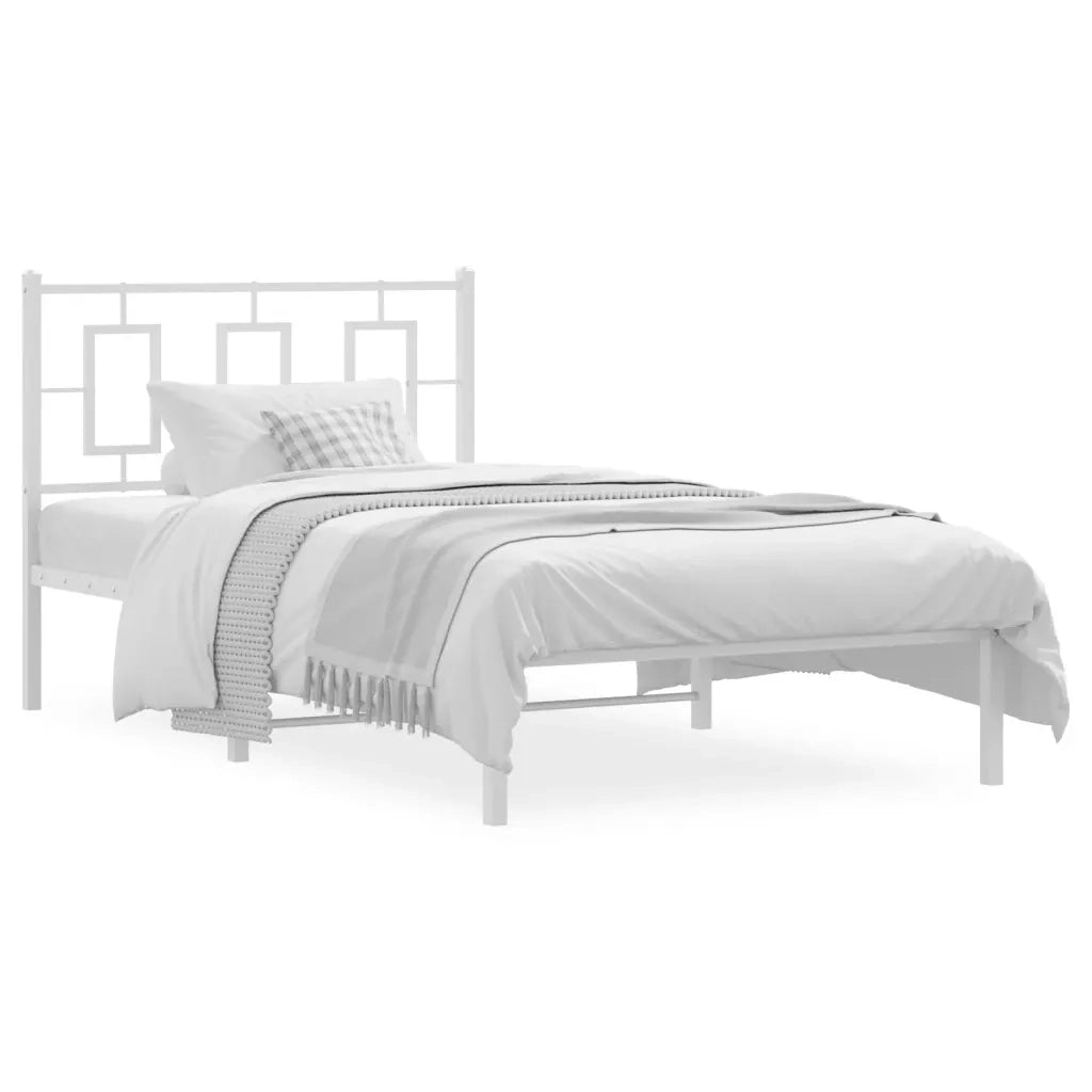 Giroletto con Testiera Metallo Bianco 100x190 cmcod mxl 87863
