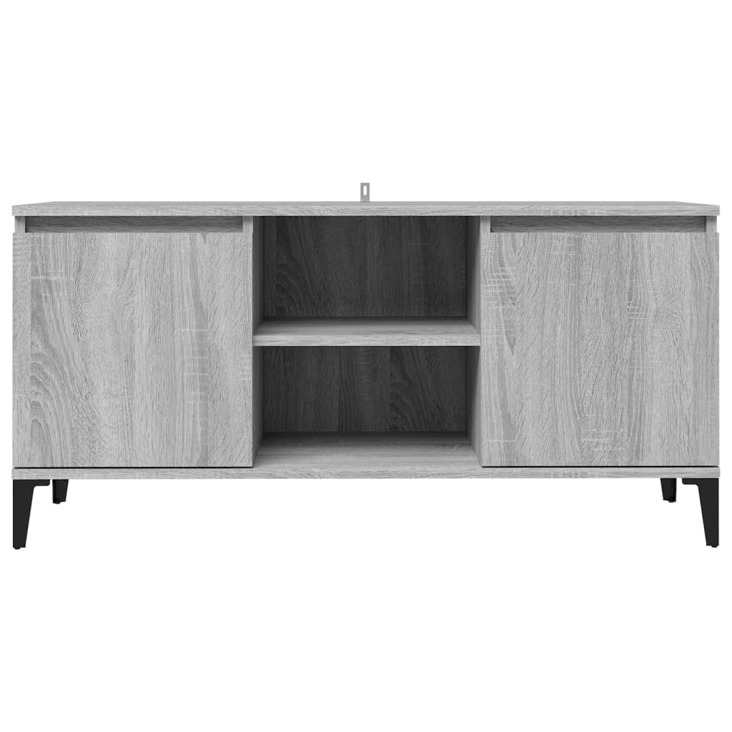 Mobile TV multimediale mensola TV credenza mobile TV per sala da pranzo soggiorno camera da letto con gambe in metallo Sonoma 103,5 x 35 x 50 cm grigio 02_0026879