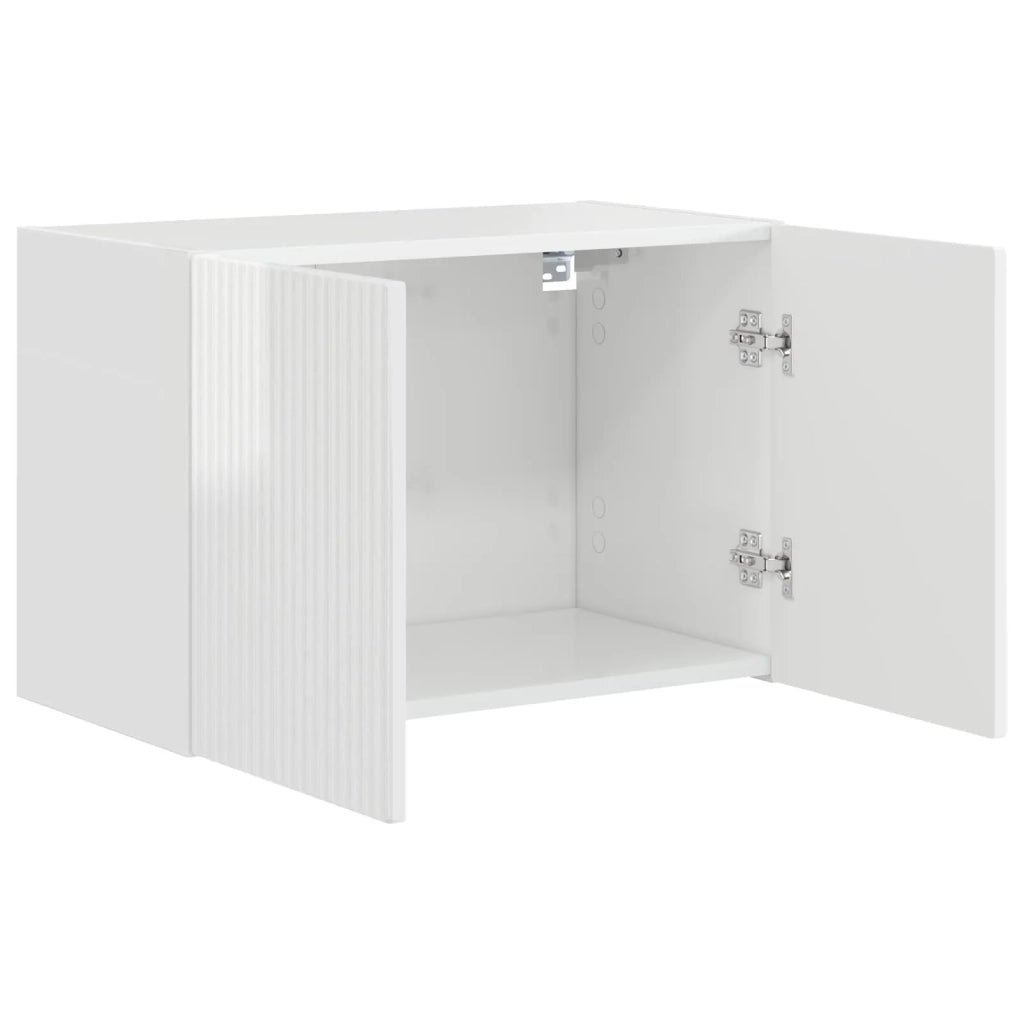 Mobile TV da parete Bianco Lucido 59,5 x 31 x 40 cm 892337
