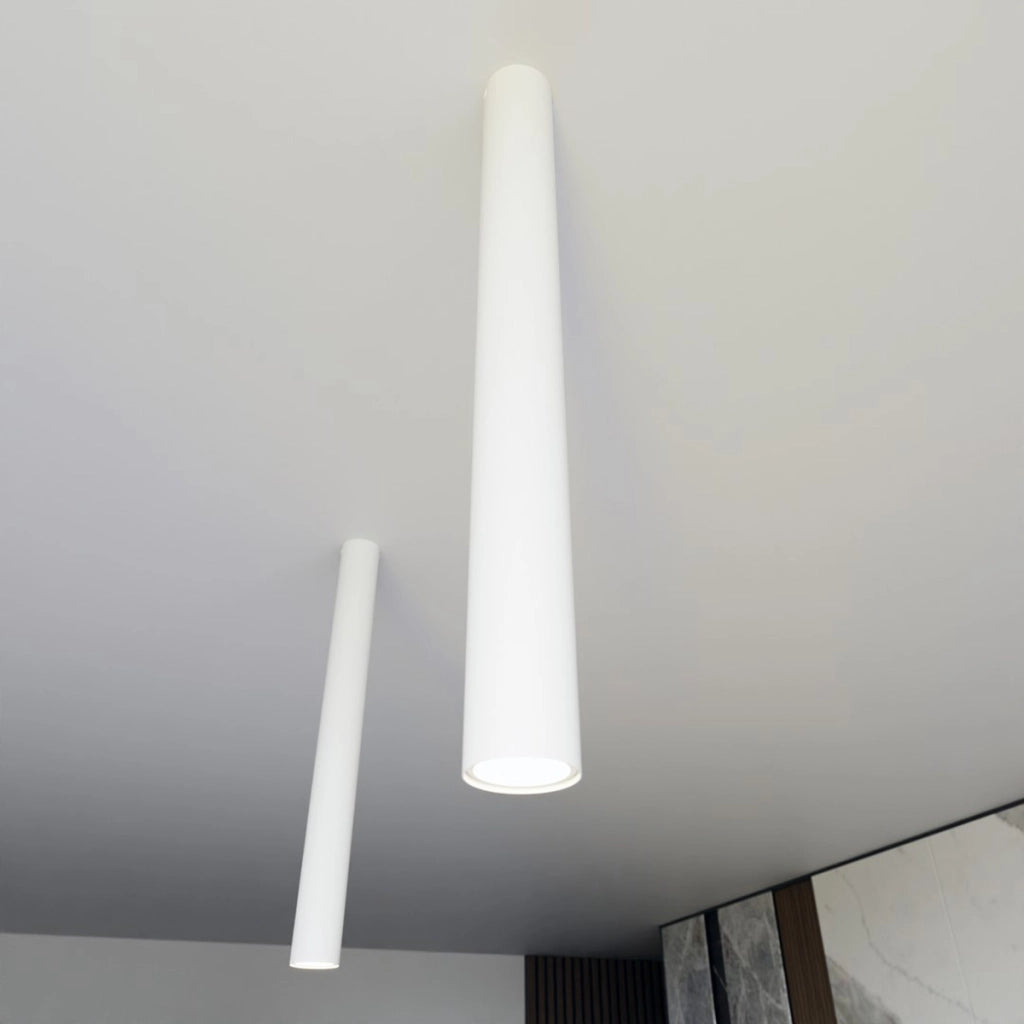 Lampada a sospensione Tecno 1XL in acciaio bianco