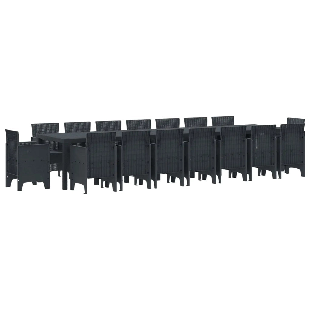 Set da pranzo da giardino con cuscini 17 pcs Antracite PP 3378652