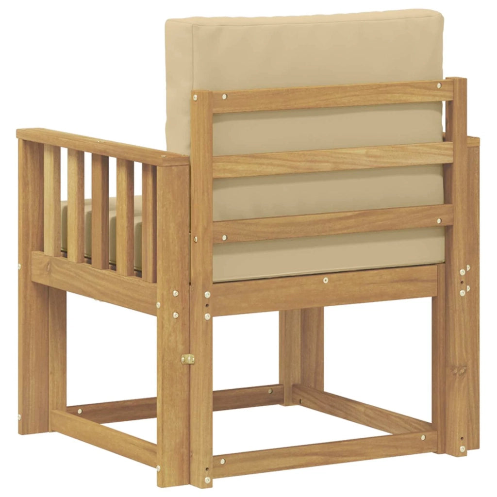 2 Pezzo Set di divani da esterno-Sofa da giardino Poliestere Bianco e Beige 268577