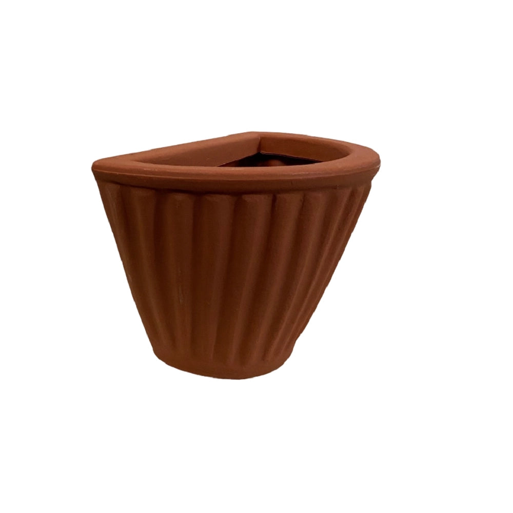 Cheonda - Garden Italia GERLA Vaso a Parete / Basket Centorighe 31×21 cm in Resina – Made in Italy, Leggero e Antiurto, 100% Riciclabile Colore: TERRA
