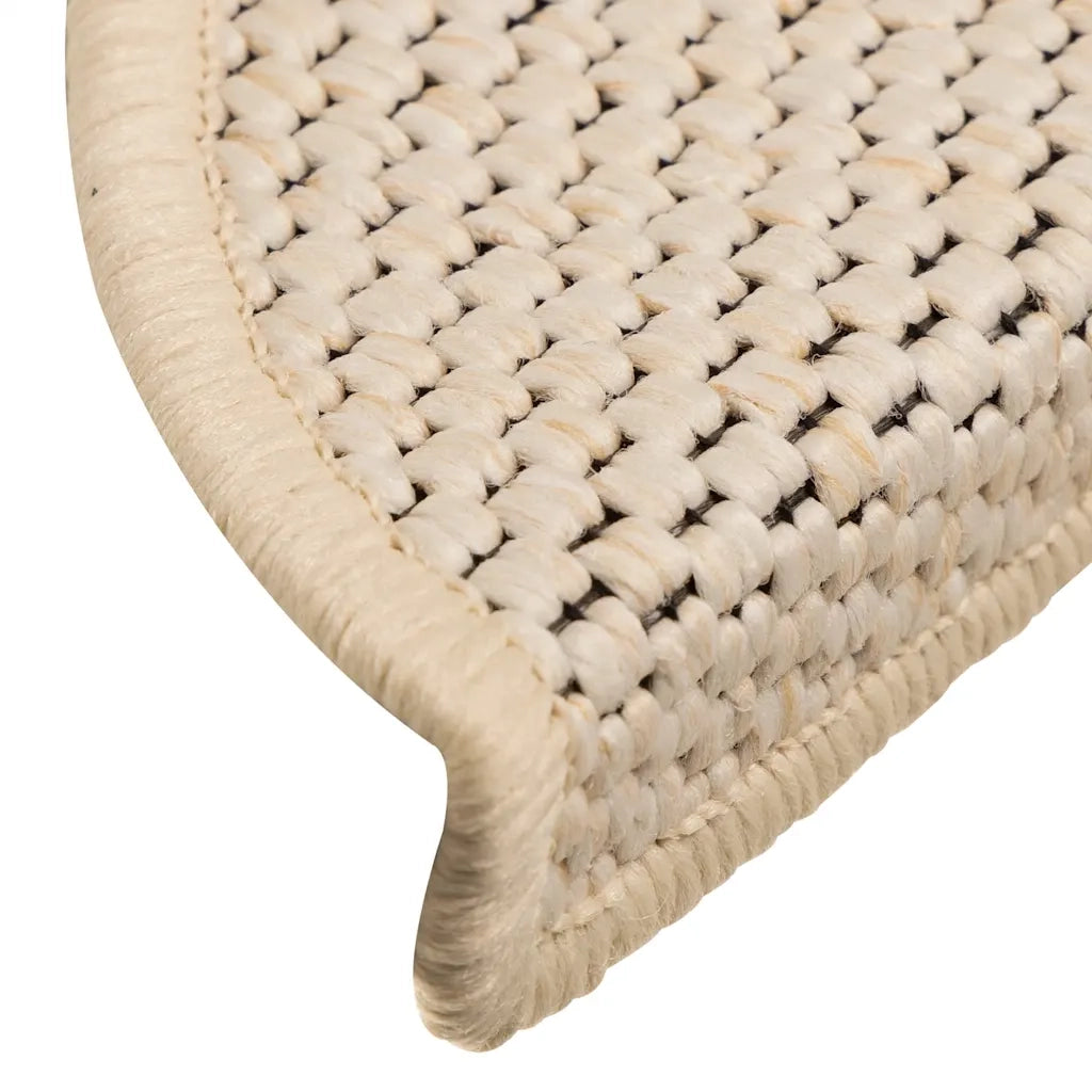 Tappeti Autoadesivi Scale Aspetto Sisal 15 pz 56x20 cm Crema cod mxl 76691