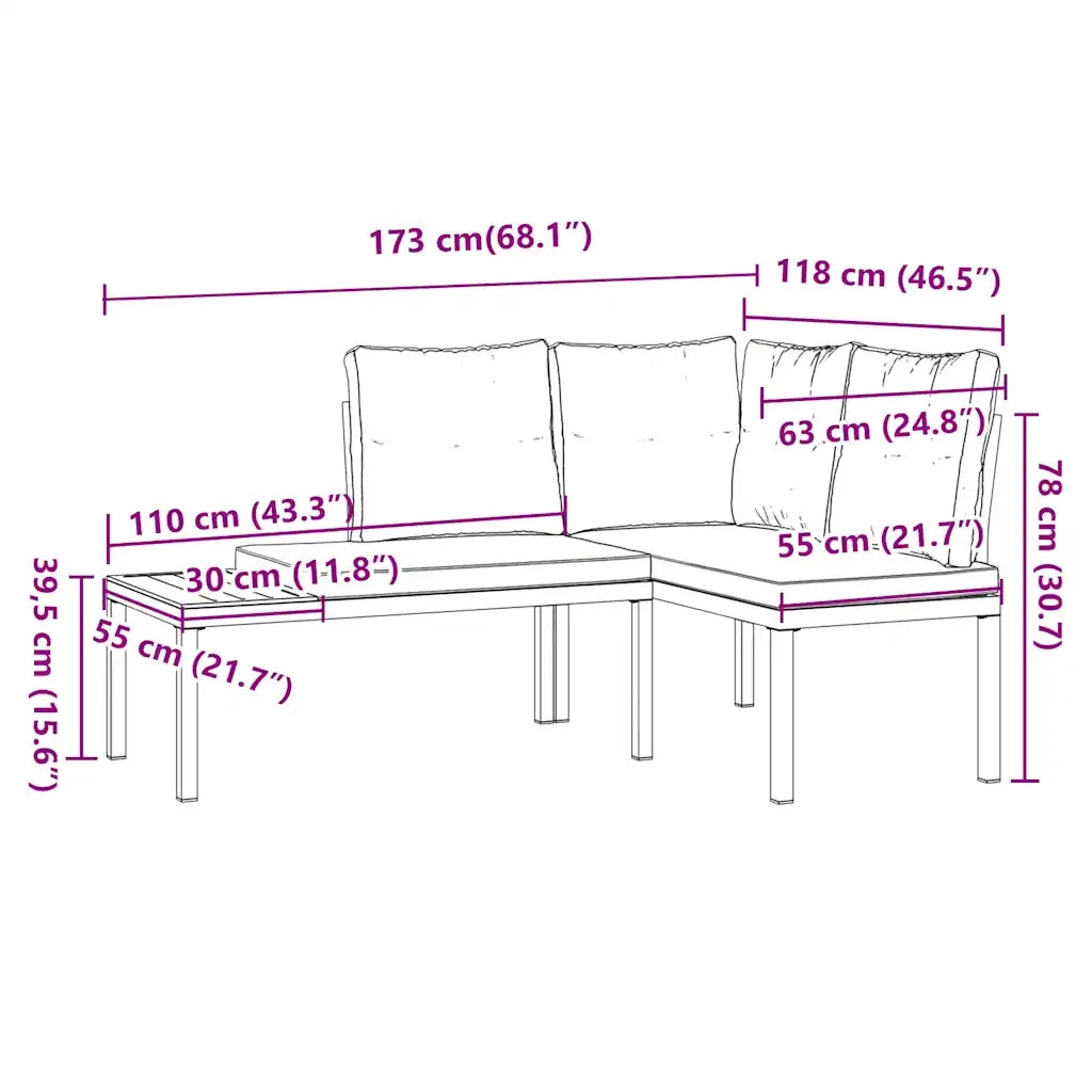 Panche Giardino | Panca da Giardino con Cuscini 2 pz Nere Acciaio Verniciato Polvere
