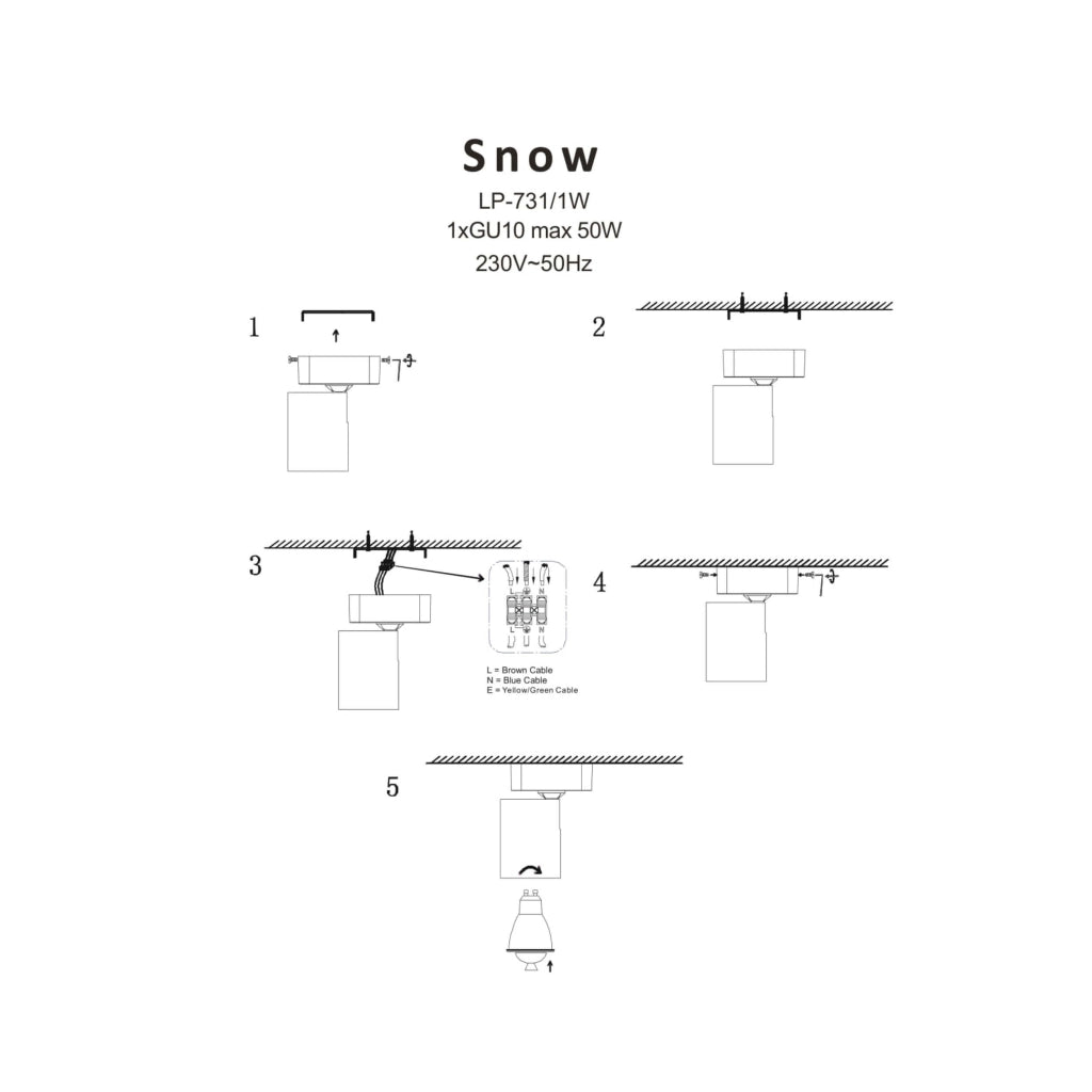Faretto soffitto Snow 1xGU10 oro/nero metallo Light Prestige