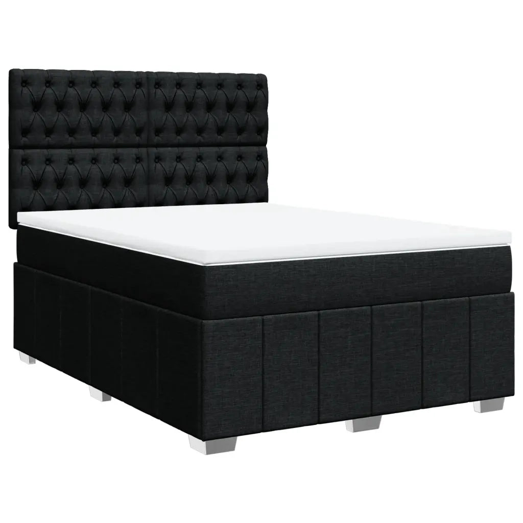 Giroletto a Molle con Materasso Nero 140x190 cm in Tessuto 3291672