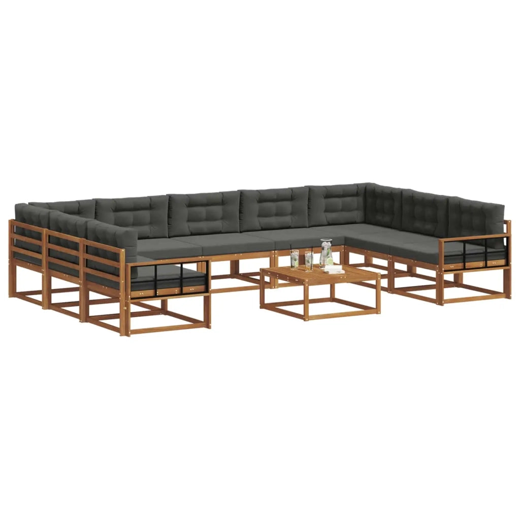 Set di divani da esterno 10 pcs Naturale e Antracite 3368215